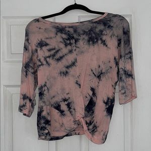 Women’s faux knot tie dye top